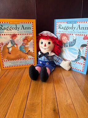 Raggedy Andy Doll (16”) & 2 Raggedy Ann Books